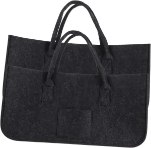 NOLITOY 2pcs Felt Storage Bag with Pocket Stylish Handheld Reusable Shopping Tote for Food and Fruit for Home and Daily Use