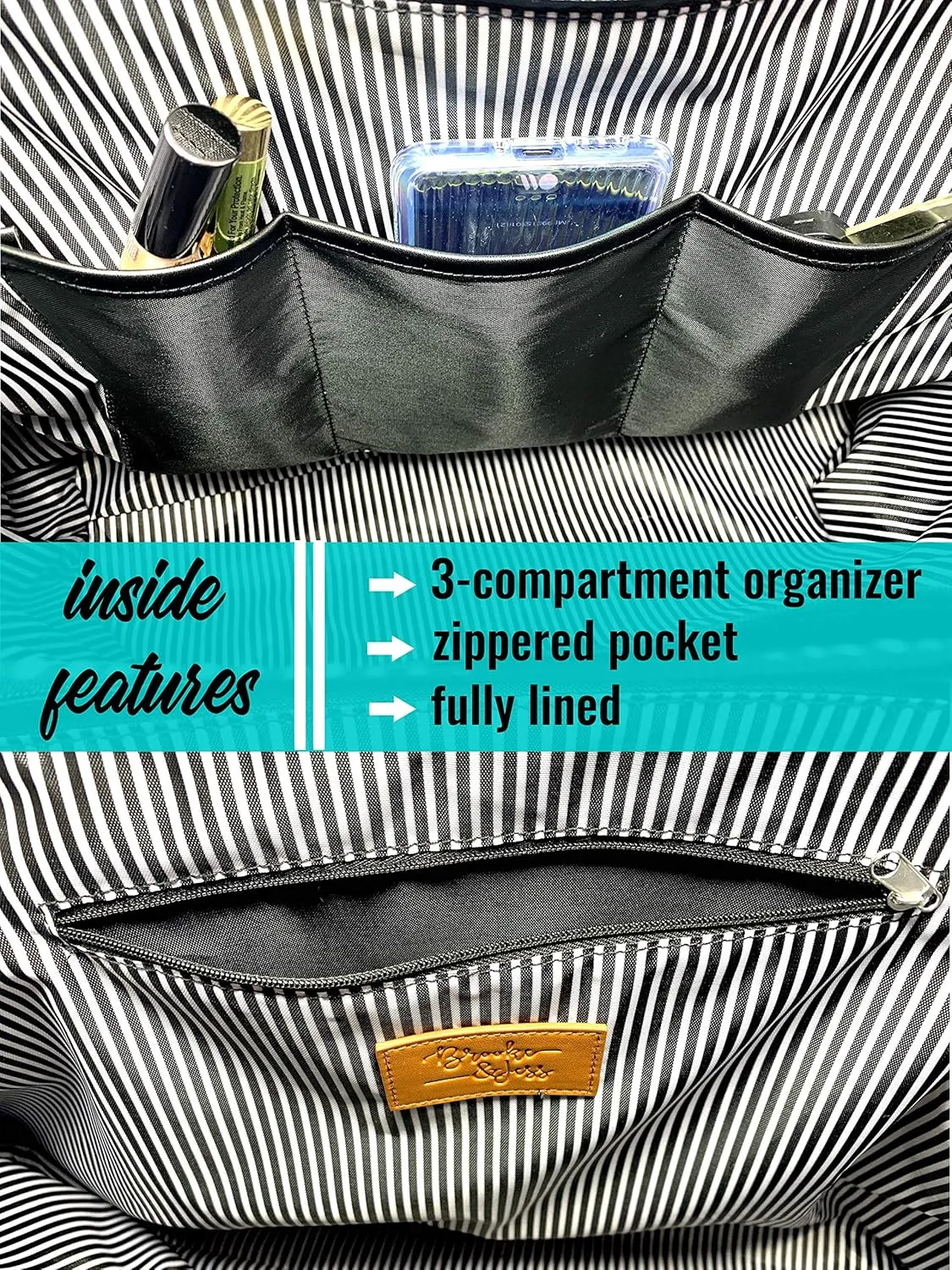Nurse Tote Bag for Work - Christmas Gifts for Women Large Nursing Bag with Zipper, Pockets & Reliable Straps - Spacious Bag