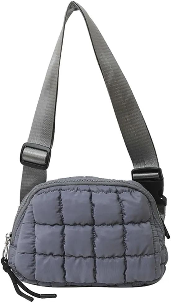 Nylon Crossbody Bag for Women Men Quilted Puffer Shoulder Bags Purse Fashion Small Waist Pack Puffy Hobo bags