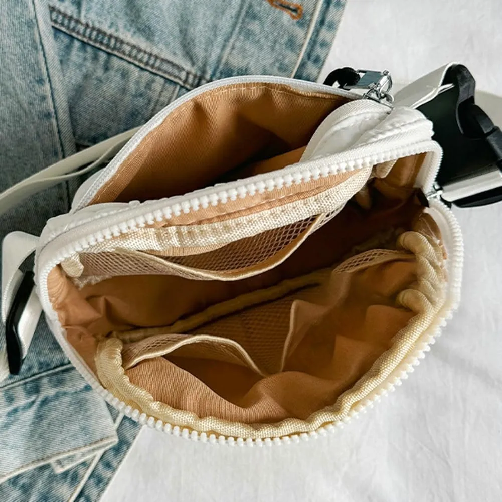 Nylon Crossbody Bag for Women Men Quilted Puffer Shoulder Bags Purse Fashion Small Waist Pack Puffy Hobo bags