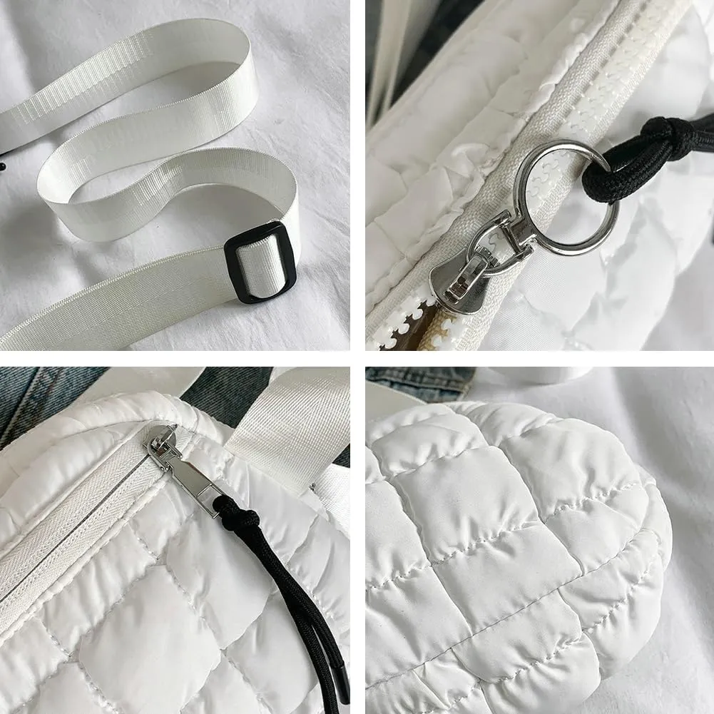 Nylon Crossbody Bag for Women Men Quilted Puffer Shoulder Bags Purse Fashion Small Waist Pack Puffy Hobo bags