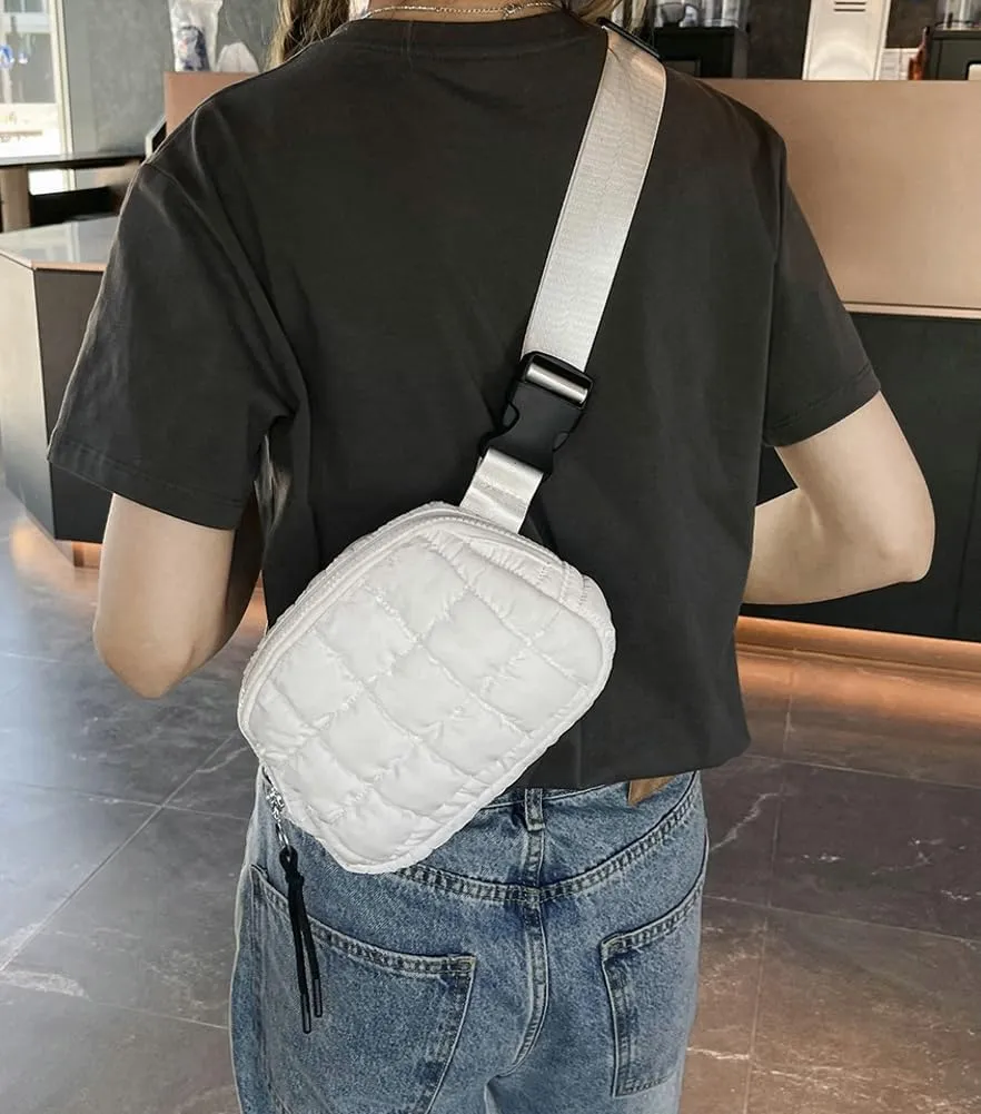 Nylon Crossbody Bag for Women Men Quilted Puffer Shoulder Bags Purse Fashion Small Waist Pack Puffy Hobo bags