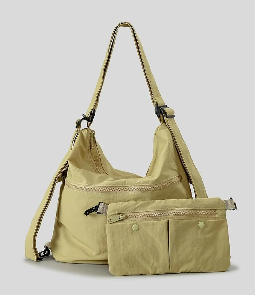 Nylon Crossbody Bags for Women Lightweight Backpacks for Women Tote Bag with Coin Purse Shoulder Bag Hobo Bag Handbag
