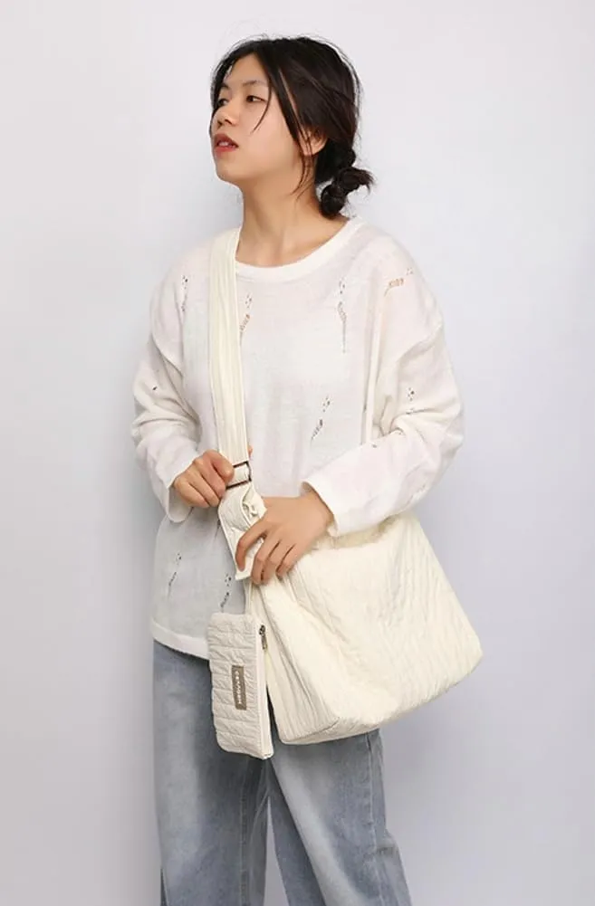 Nylon Crossbody Bags for Women Lightweight Shoulder Soft Hobo Tote Bags Carryall Satchel Handbag Gym Bag