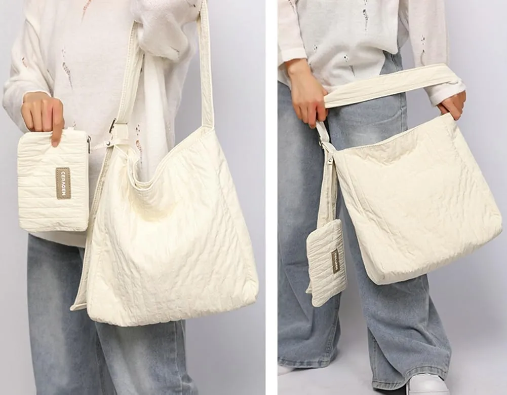 Nylon Crossbody Bags for Women Lightweight Shoulder Soft Hobo Tote Bags Carryall Satchel Handbag Gym Bag