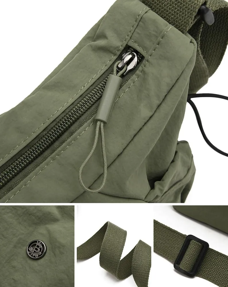 Nylon Hobo Crossbody Bags Lightweight Shoulder Bag for Women Waterproof Luna Bag Lightweight with Adjustable Strap
