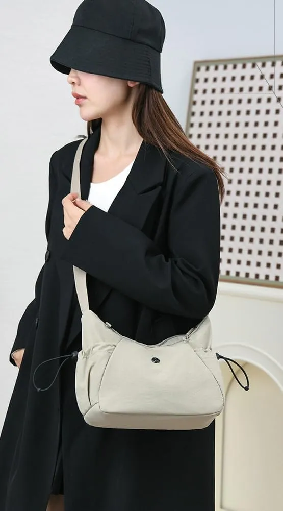 Nylon Hobo Crossbody Bags Lightweight Shoulder Bag for Women Waterproof Luna Bag Lightweight with Adjustable Strap