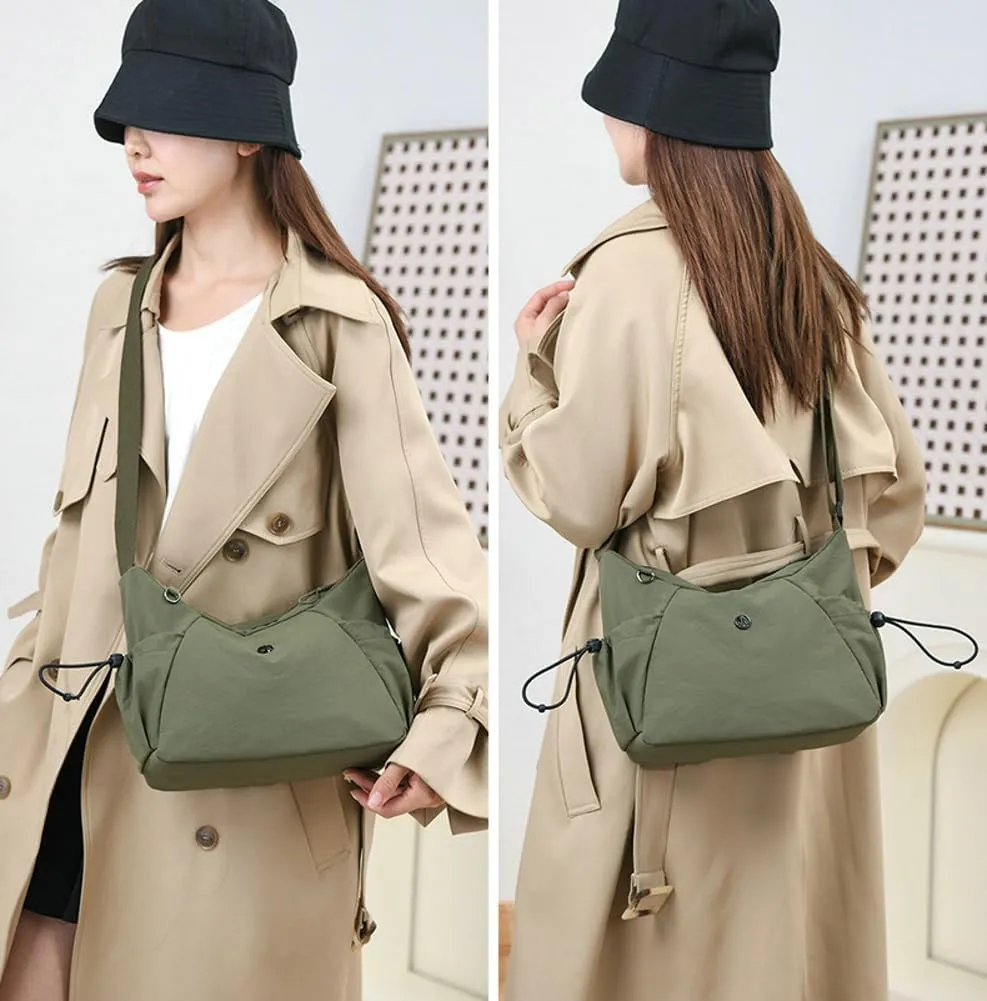 Nylon Hobo Crossbody Bags Lightweight Shoulder Bag for Women Waterproof Luna Bag Lightweight with Adjustable Strap