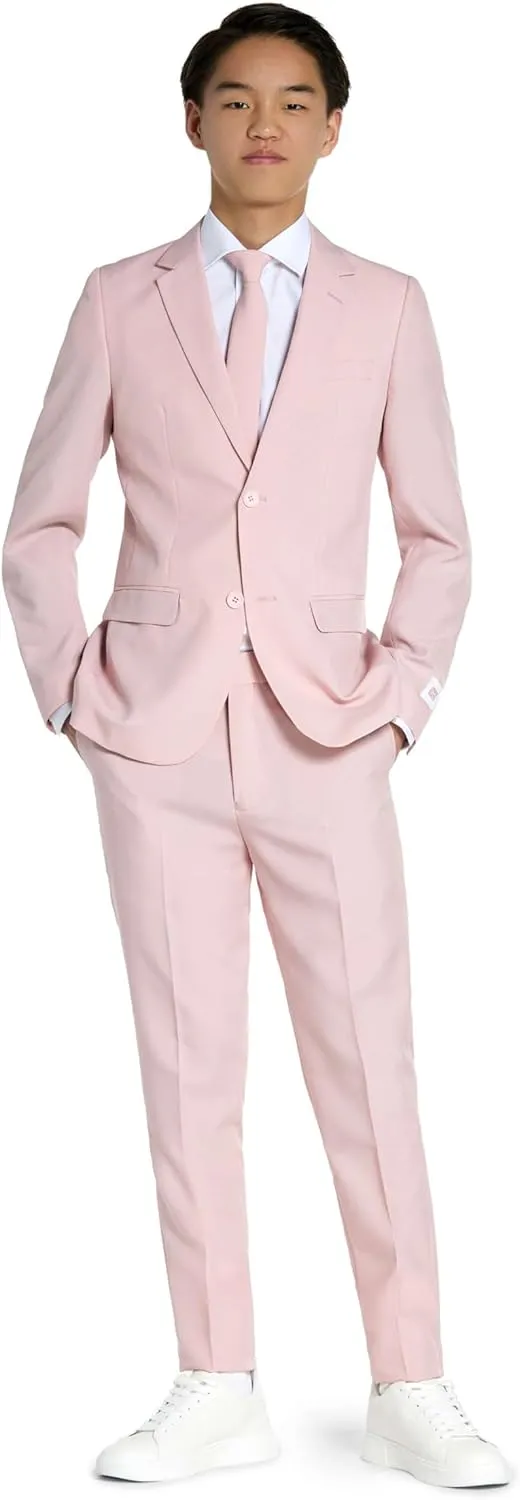 Opposuits Teen Boys Solid Color Party Suit - Prom and Wedding Party Outfit - Including Blazer, Pants and Tie
