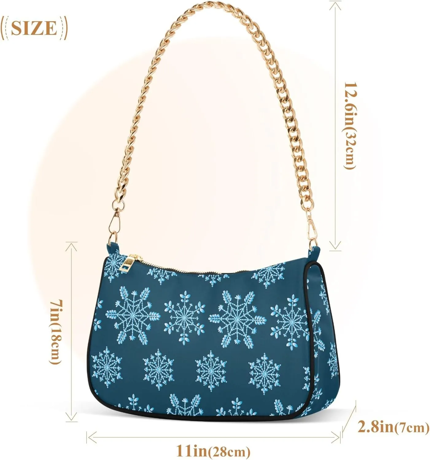 Orange Gray Chrysanthemum Cute Purse Hobo Party Purses Women's Shoulder Handbags over the Shoulder Purse