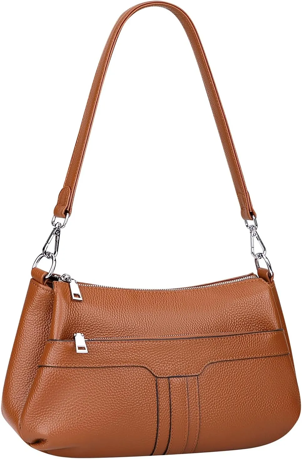 Over Earth Genuine Leather Hobo Bags for Women Small Soft Ladies Shoulder Purses and Handbags Casual Practical Crossbody Bag