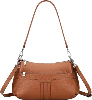 Over Earth Genuine Leather Hobo Bags for Women Small Soft Ladies Shoulder Purses and Handbags Casual Practical Crossbody Bag