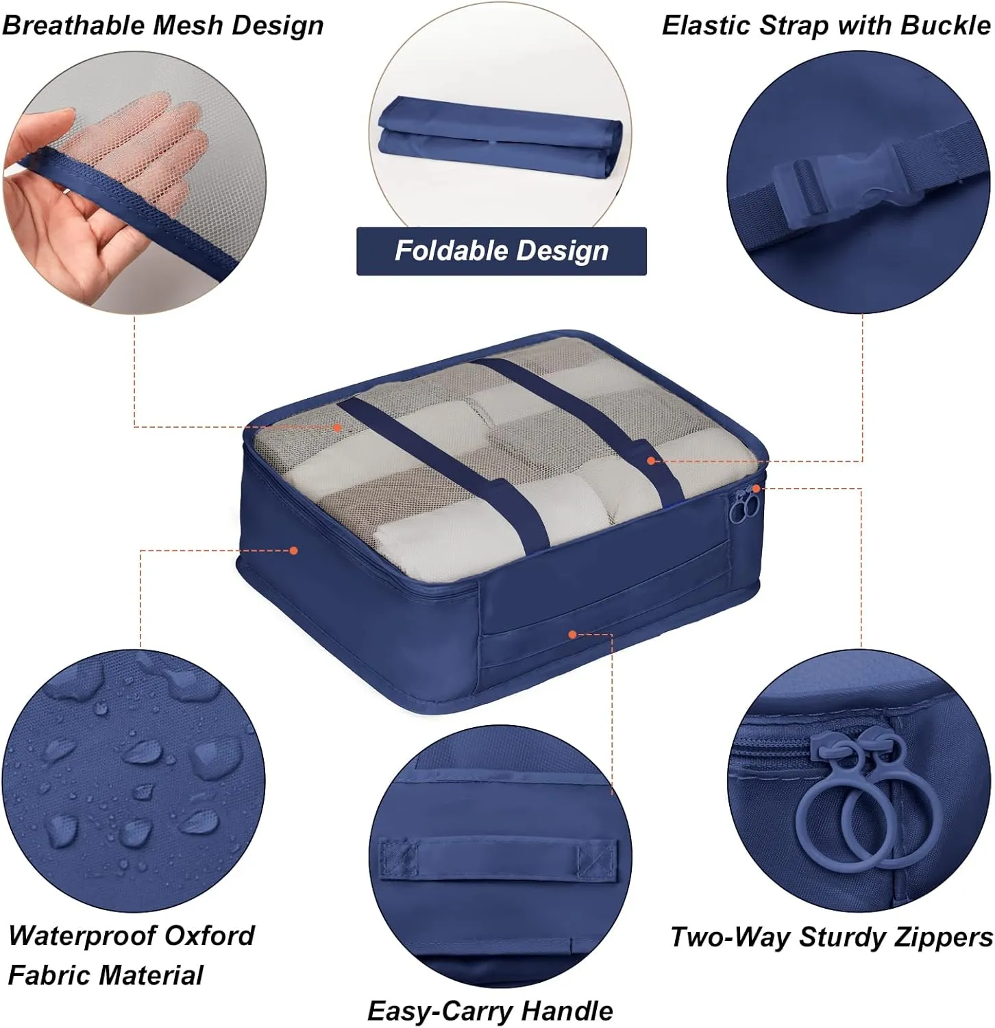 Packing Cubes 7 Set Travel Cubes for Suitcases Lightweight Luggage Packing Orginzers