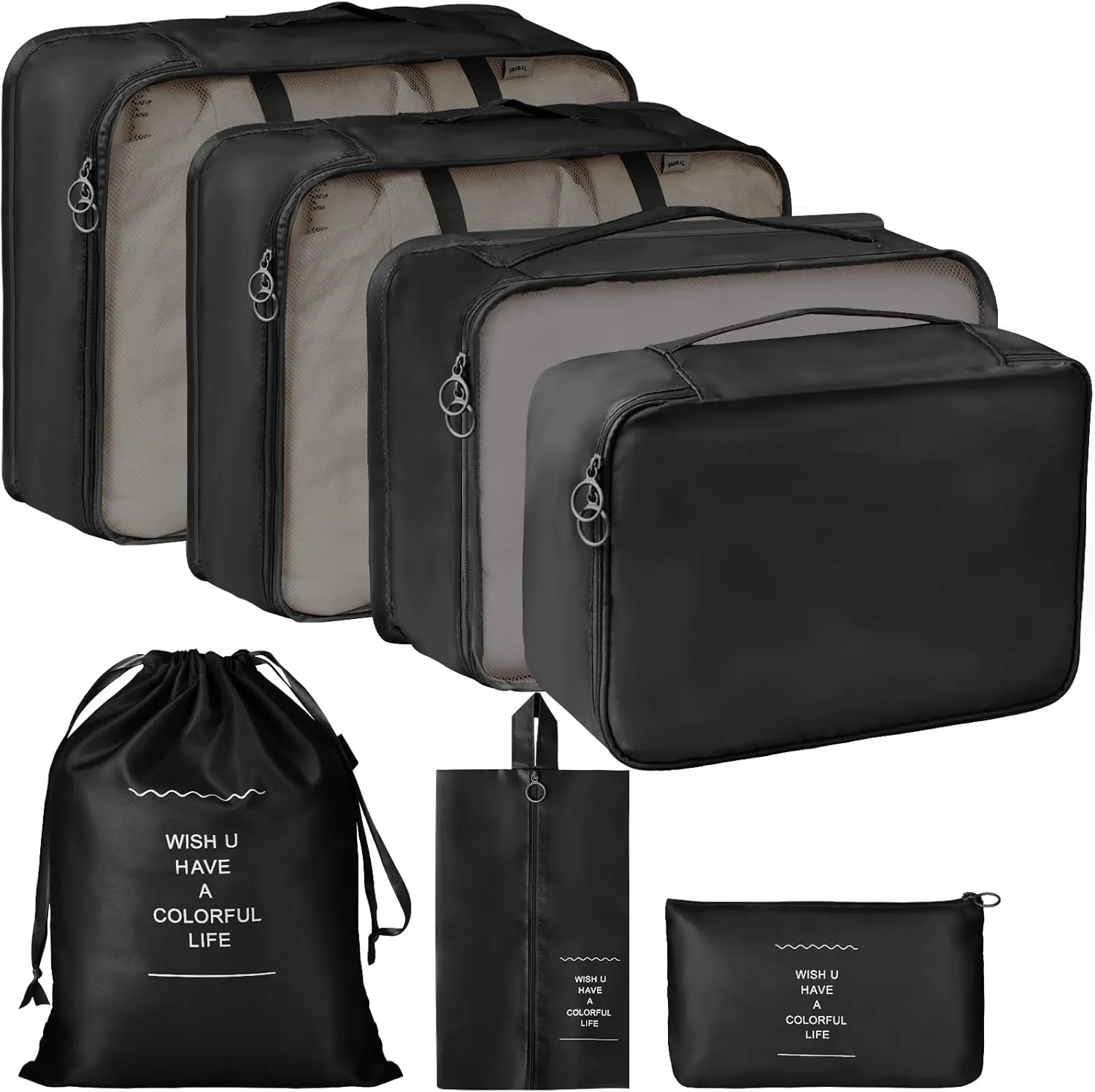 Packing Cubes 7 Set Travel Cubes for Suitcases Lightweight Luggage Packing Orginzers