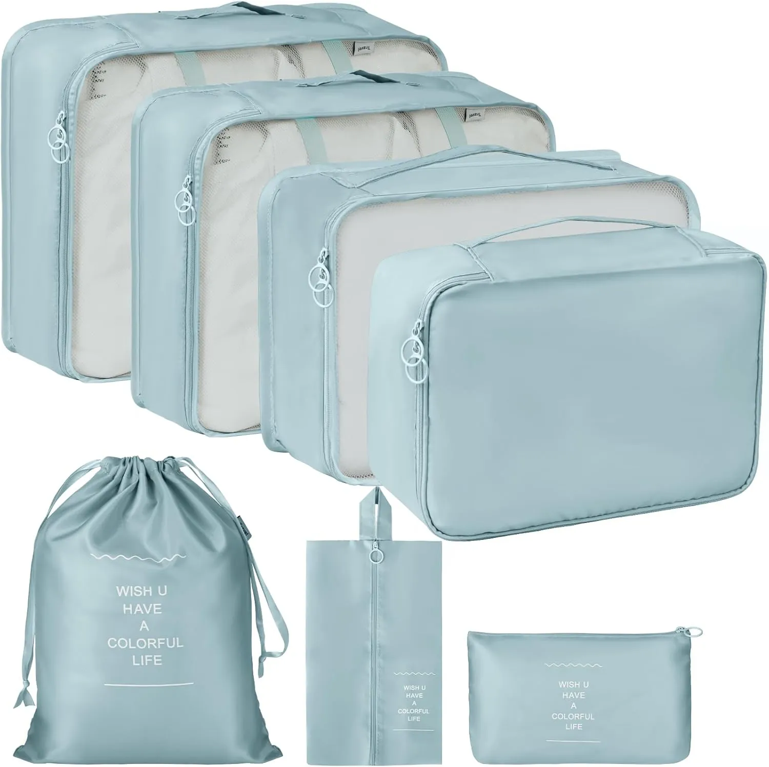 Packing Cubes 7 Set Travel Cubes for Suitcases Lightweight Luggage Packing Orginzers