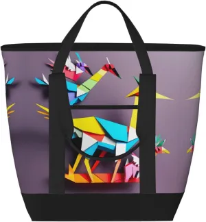 Papercraft Cranes Women's tote bags and reusable women's beach bags are suitable for travel insulation and cooling bags.