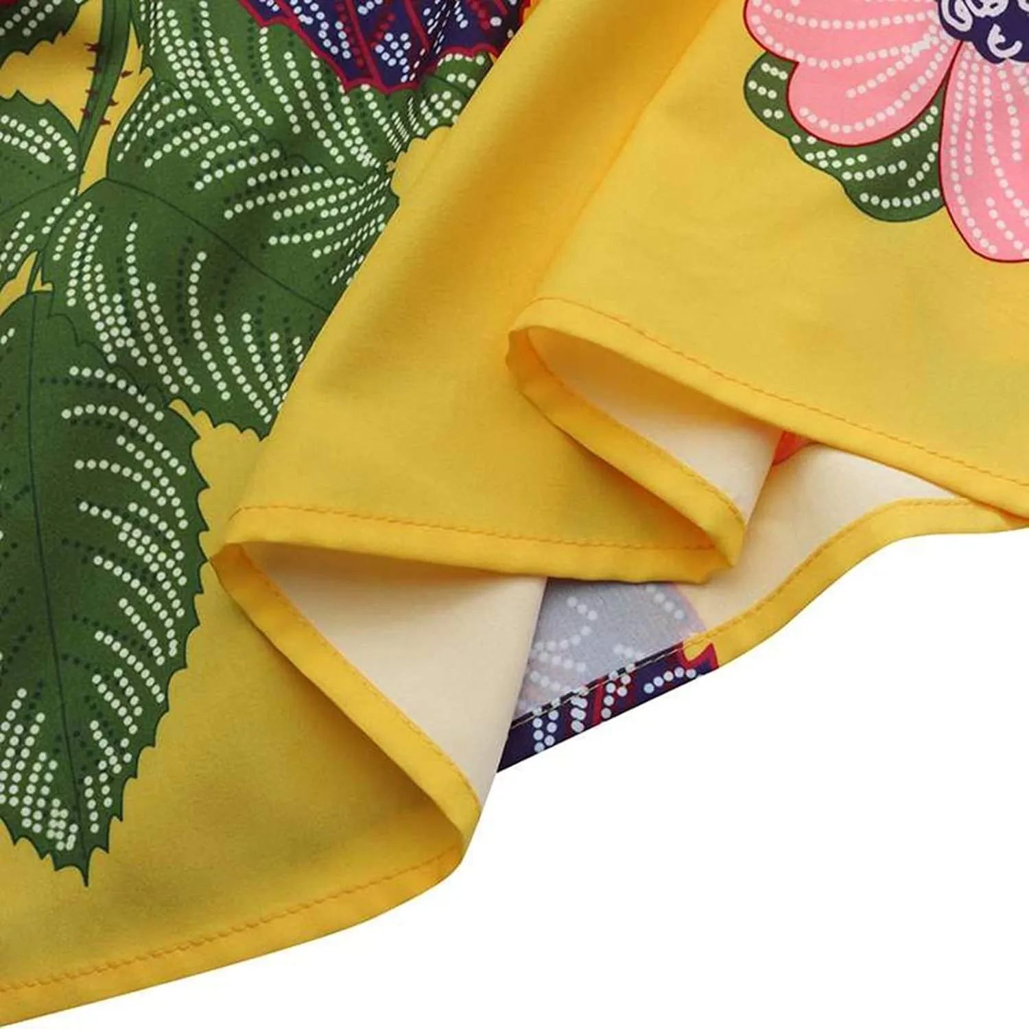 Petite Dresses for Women Floral Print Maxi Skirt High Waisted Mopping Floor Length Big Hem Skirts with Pockets