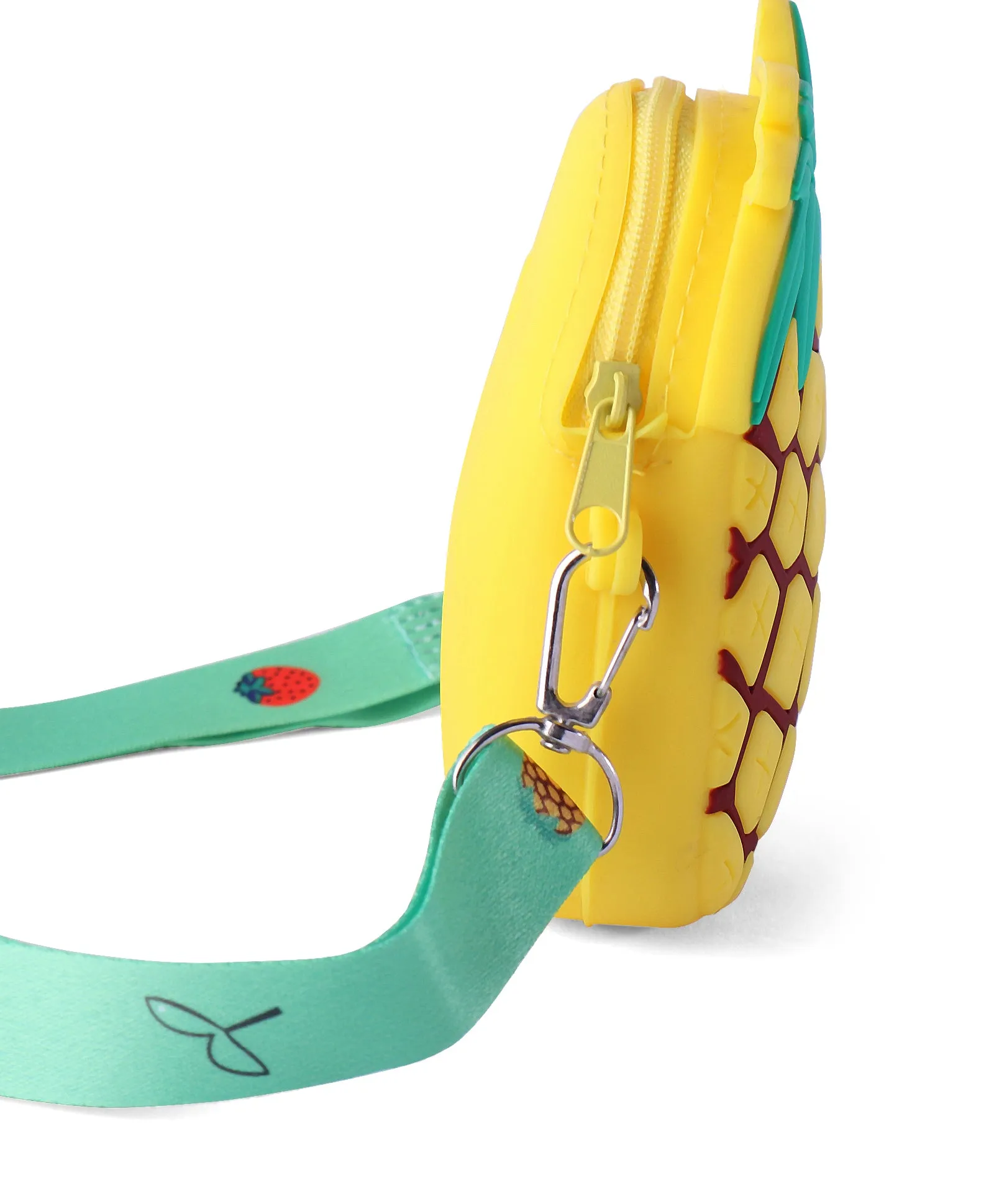 PINEAPPLE SHAPE SILICON SLING BAG SMALL - YELLOW