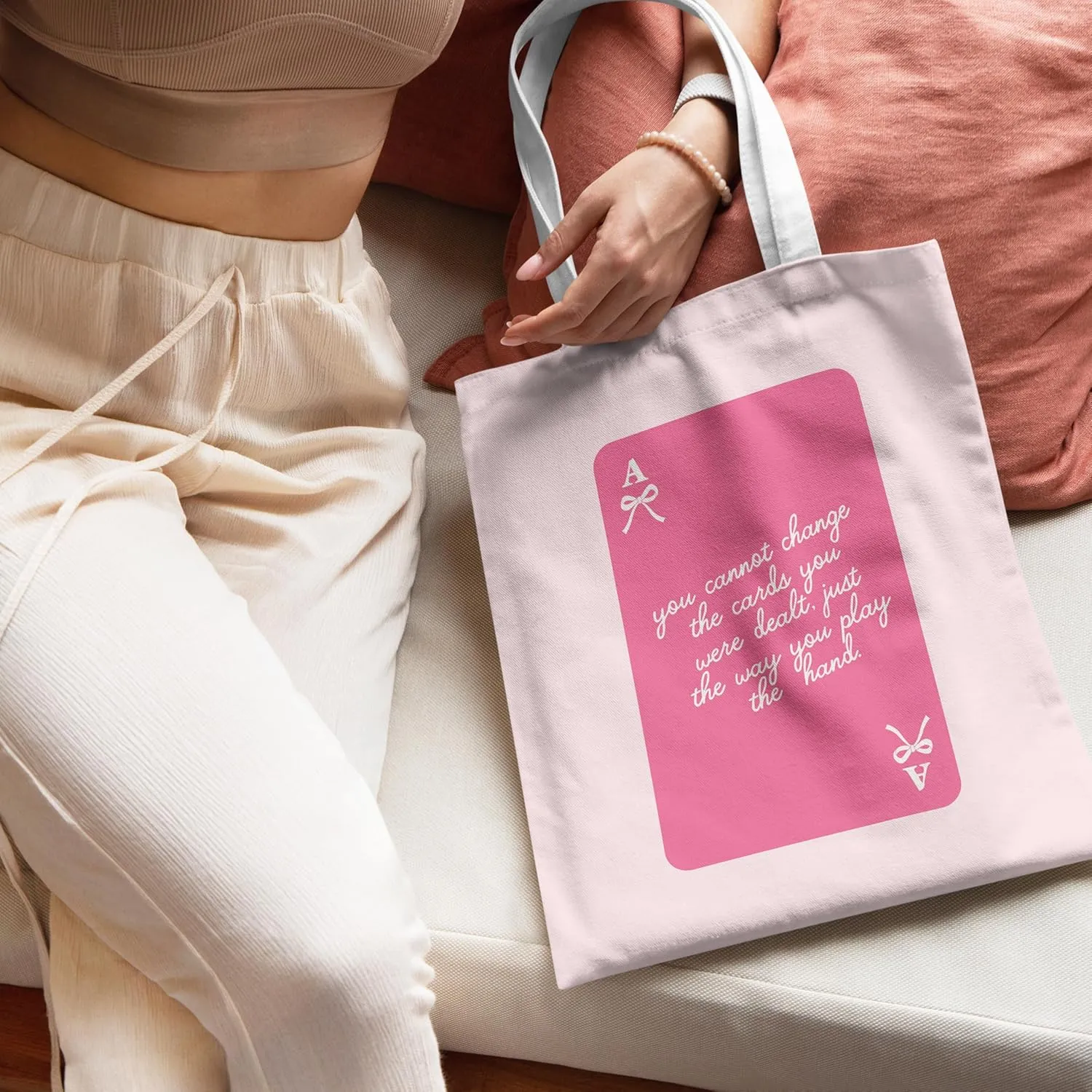 Pink Trendy Coquette Bow Cherry Disco Ball Tote Bag,Preppy Trendy Gifts for Women,Reusable Grocery Shopping Bags
