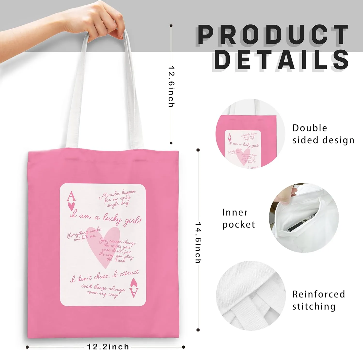 Pink Trendy Coquette Bow Cherry Disco Ball Tote Bag,Preppy Trendy Gifts for Women,Reusable Grocery Shopping Bags