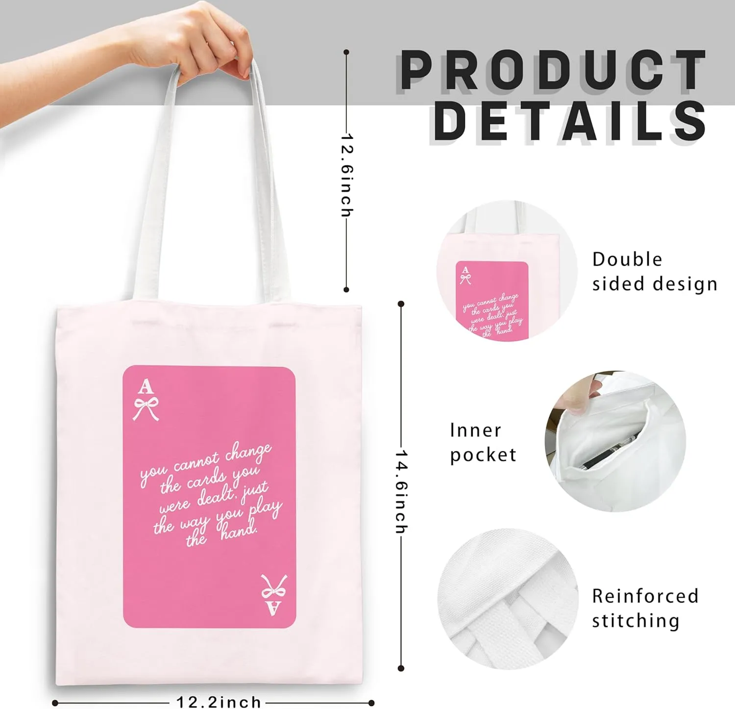 Pink Trendy Coquette Bow Cherry Disco Ball Tote Bag,Preppy Trendy Gifts for Women,Reusable Grocery Shopping Bags