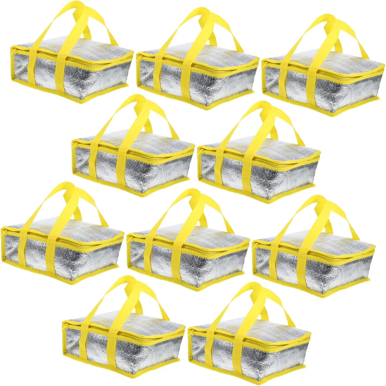 PRETYZOOM 10Pcs Insulated Pizza Bags Reusable Thermal Bags for Hot Cold Food Spacious Design for Easy Transport for Takeout Bulk Orders Insulated Shipping