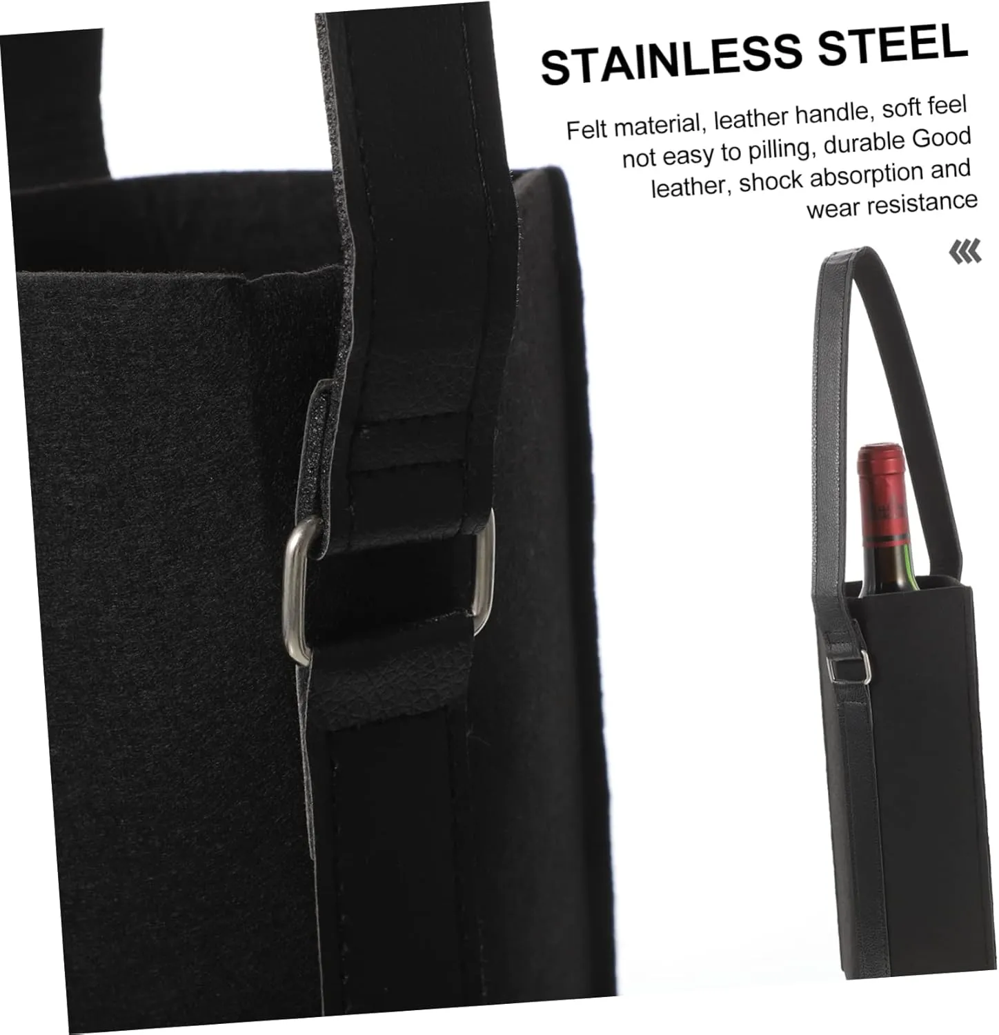 PRETYZOOM Felt Wine Bottle Storage Bag Elegant Red Wine Carrier Pouch for present Packing Stylish Tote Practical and Eye Catching Design Occasion