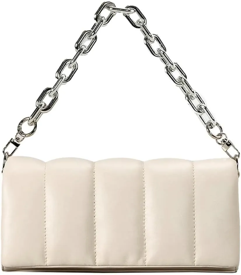 PU Leather Quilted Shoulder Bags for Ladies: Y2k Hobo Handbags Featuring Chain Straps and Stylish Clutch Purses
