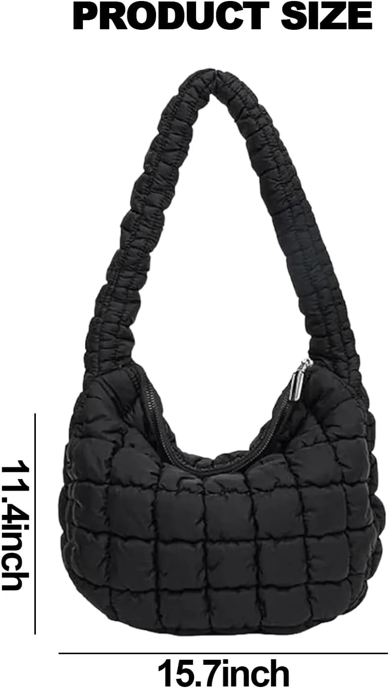 Puffer Crossbody Bags for Women, Small Puffer Bags Quilted Tote Bag Shoulder Handbag Cloud Satchel Dumpling Purse Carryall(Color-H)