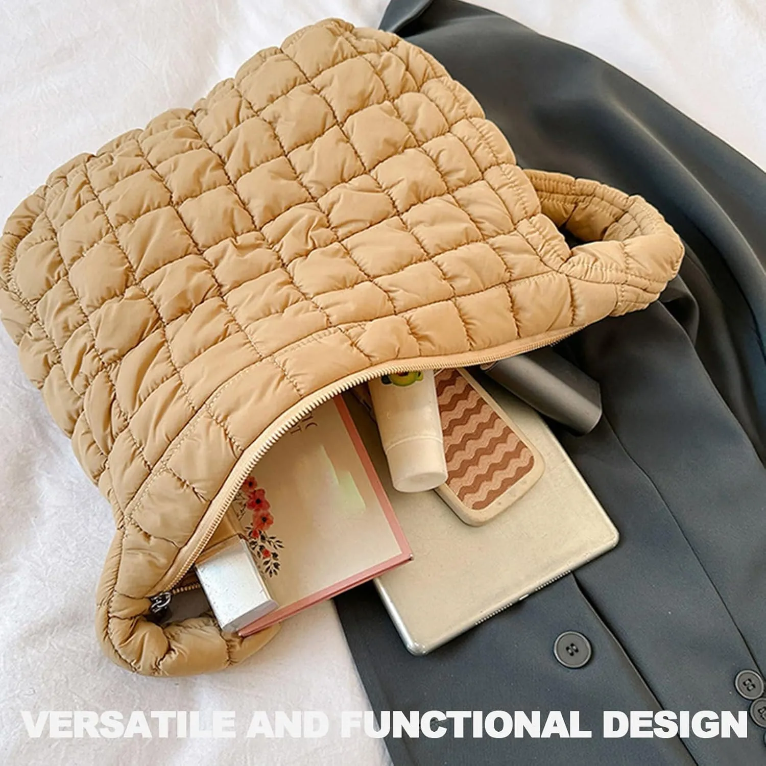 Puffer Crossbody Bags for Women, Small Puffer Bags Quilted Tote Bag Shoulder Handbag Cloud Satchel Dumpling Purse Carryall(Color-H)