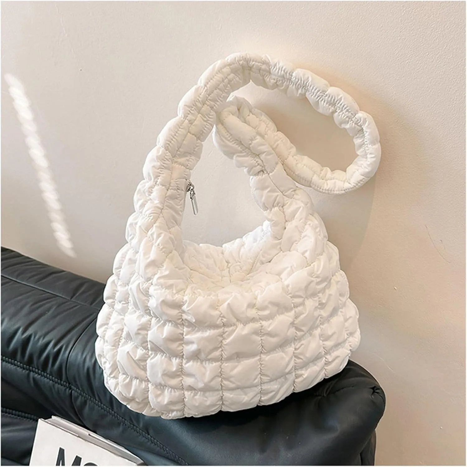 Puffer Crossbody Bags for Women, Small Puffer Bags Quilted Tote Bag Shoulder Handbag Cloud Satchel Dumpling Purse Carryall(Color-H)