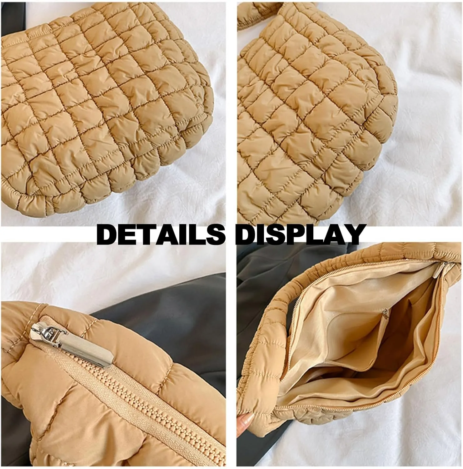 Puffer Crossbody Bags for Women, Small Puffer Bags Quilted Tote Bag Shoulder Handbag Cloud Satchel Dumpling Purse Carryall(Color-H)