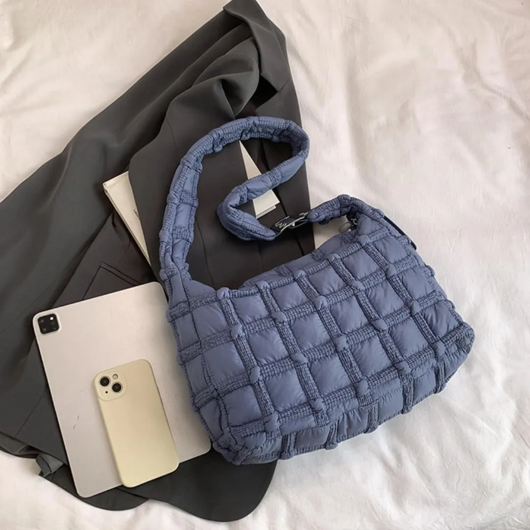 Puffer Tote Bag for Women Quilted Crossbody Carryall Bag Puffy Shoulder Bag Hobo Bubble Purse Nylon Handbag Lightweight