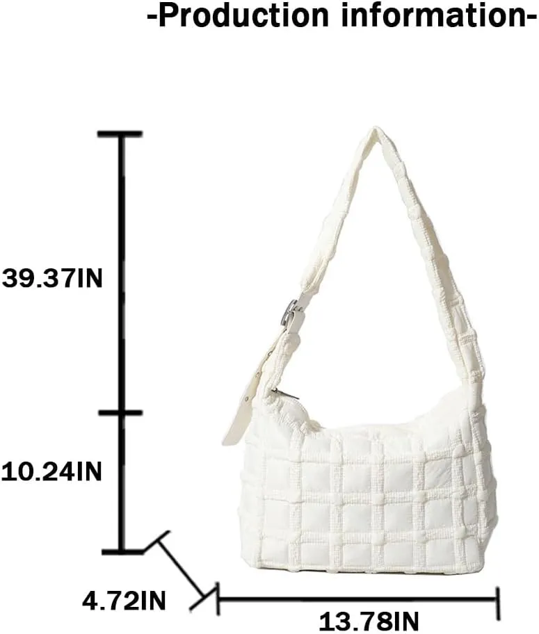 Puffer Tote Bag for Women Quilted Crossbody Carryall Bag Puffy Shoulder Bag Hobo Bubble Purse Nylon Handbag Lightweight