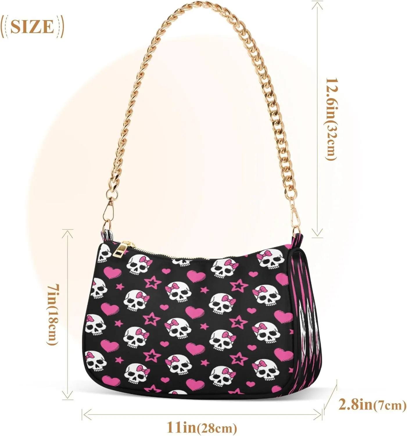 Purple Music Notes Polka Dot Retro Formal Purse Women Clutch Handbag Cute Prints Shoulder Tote