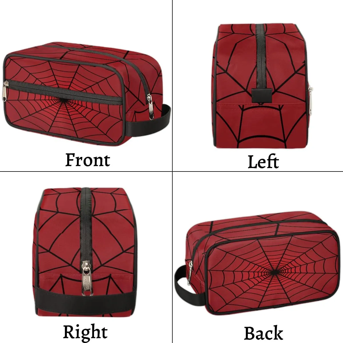 Red Spider Web Travel Toiletry Bag for Boys Men, Waterproof Hanging Dopp Kit for Women, Shaving Bag with Large Capacity for Travel,Sports Shower
