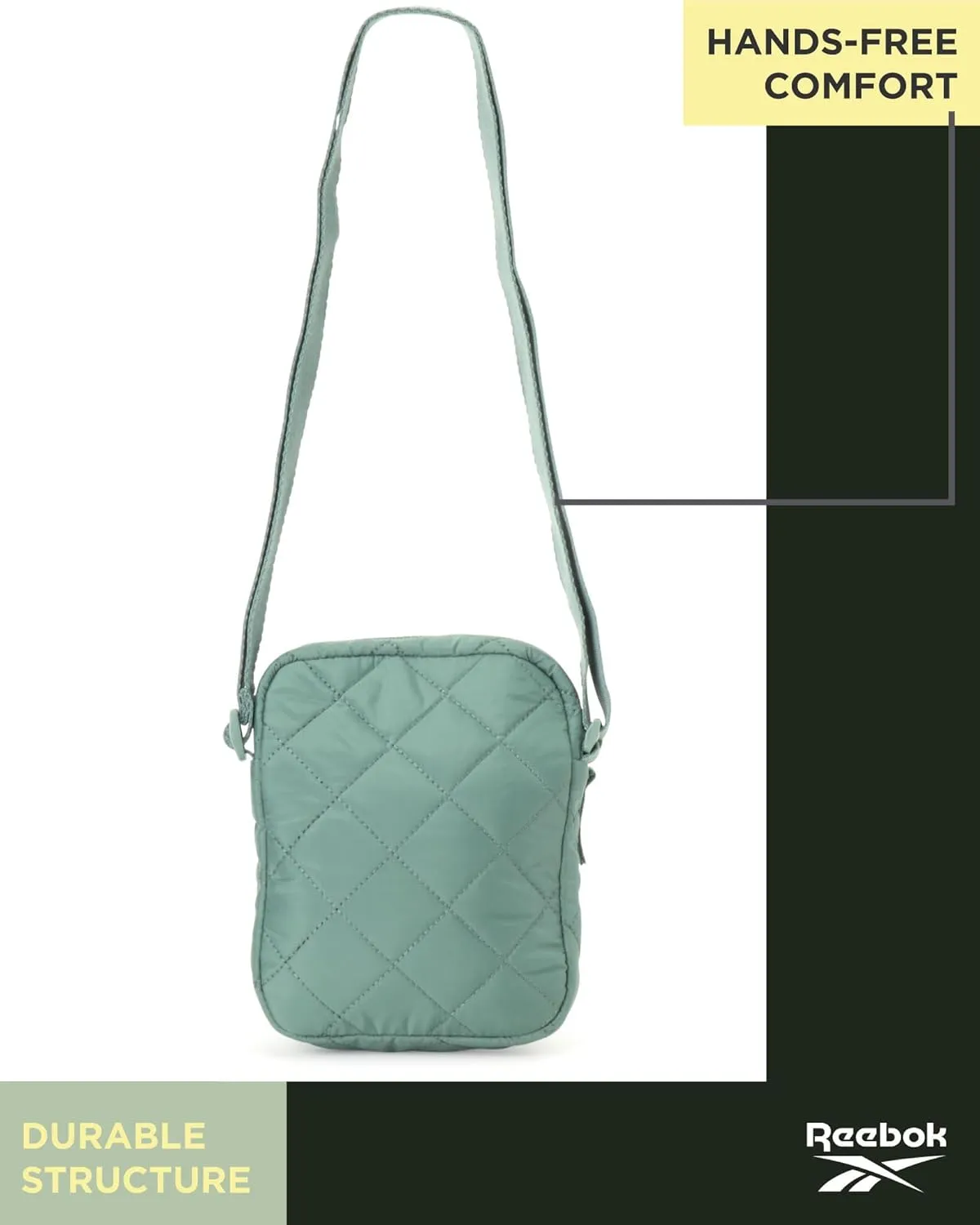 Reebok Womens Crossbody Bags - Lightweight Sling Cell Phone Purse, Quilted Small Crossbody Bags Women
