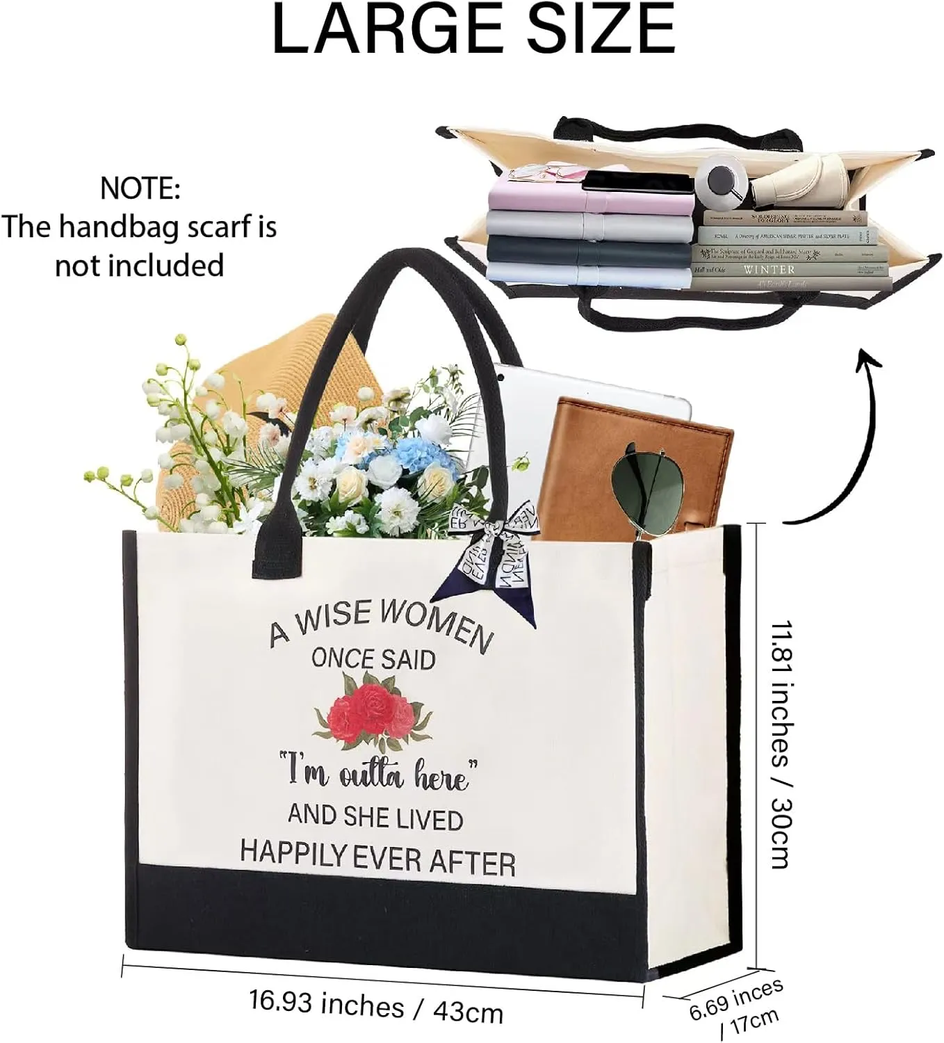 Retirement Gift for Woman Coworker: Canvas Tote Bag - Practical Retired Present for Women