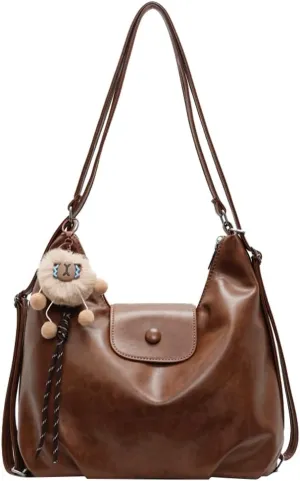 Retro Stylish PU Leather Hobo bag Tote Commute Purses Large Shoulder Crossbody Purses Convertible Bags