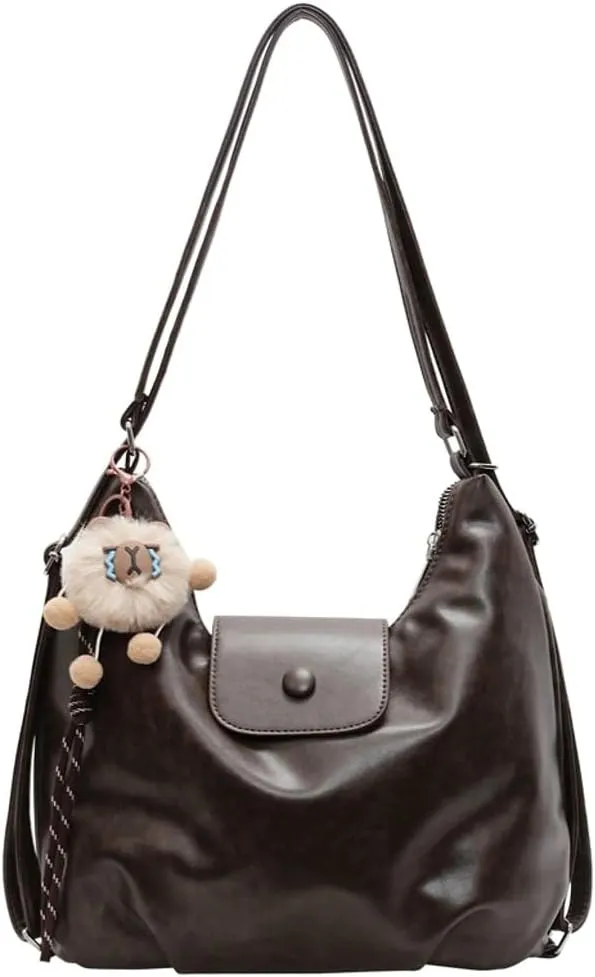 Retro Stylish PU Leather Hobo bag Tote Commute Purses Large Shoulder Crossbody Purses Convertible Bags