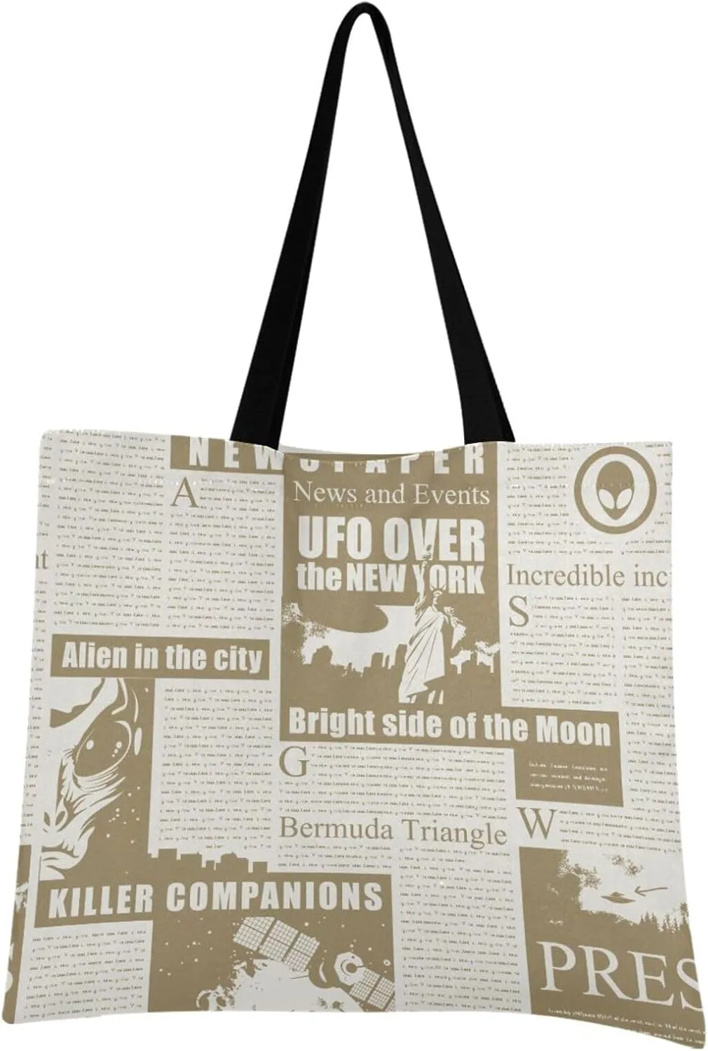 Reusable Square Canvas Tote Bag Lightweight Durable with Zipper Perfect for Work Travel Beach Gym Shopping