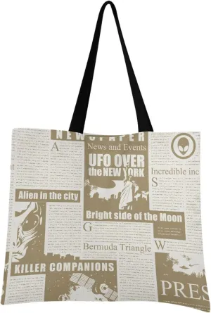 Reusable Square Canvas Tote Bag Lightweight Durable with Zipper Perfect for Work Travel Beach Gym Shopping