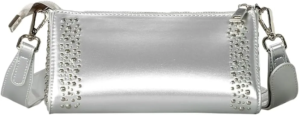 Rungion Glossy Vegan Leather Crossbody Bag for Women Small Y2k Shoulder Purses Rivet Phone Clutch Handbags Satchels 2025