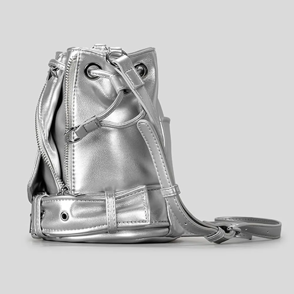 Rungion Womens Small Punk Bucket Purse Y2k Crossbody Shoulder Bags with Rivet Vegan Leather Handbag Satchels 2025