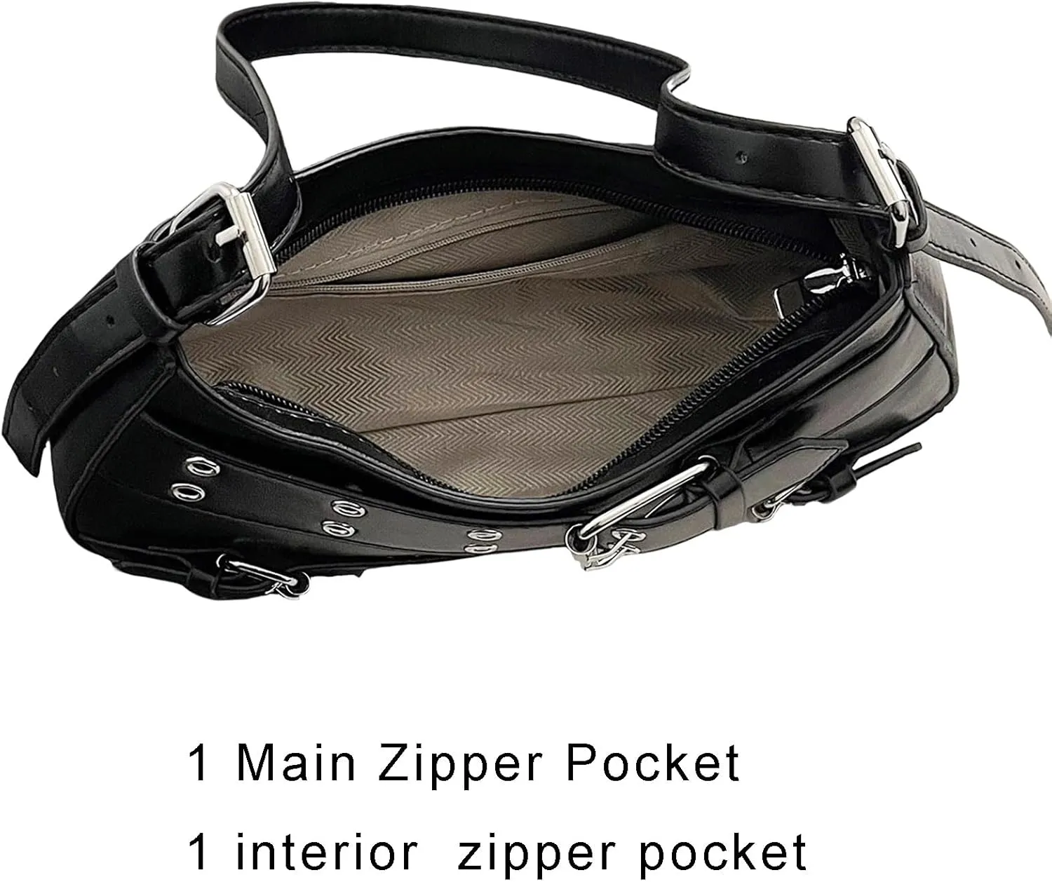 Sanxine Shoulder Bags for Women Small Y2k Purses Punk Shoulder Purse Lightweight Hobo Bag Handbags Trendy Crescent Bags