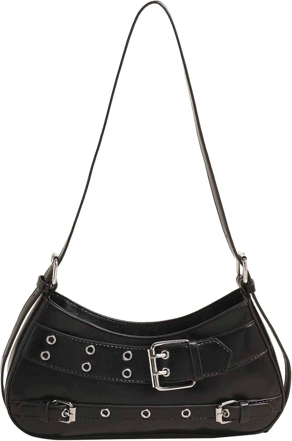 Sanxine Shoulder Bags for Women Small Y2k Purses Punk Shoulder Purse Lightweight Hobo Bag Handbags Trendy Crescent Bags
