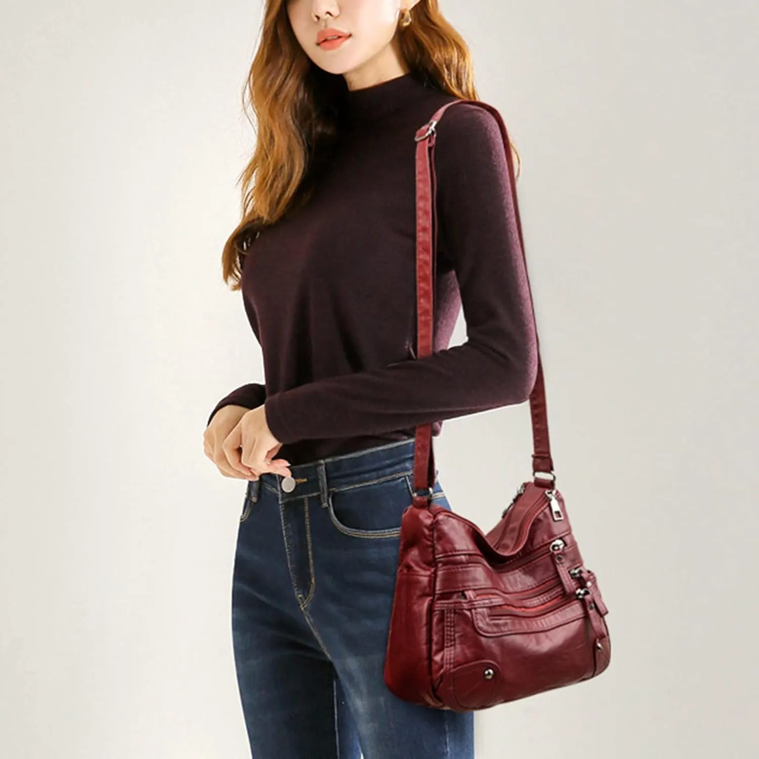 Shopper Handbag Travel Purse Women Soft Leather Shoulder Bags Layer Classic Crossbody Bag Luxury Designer Handbag