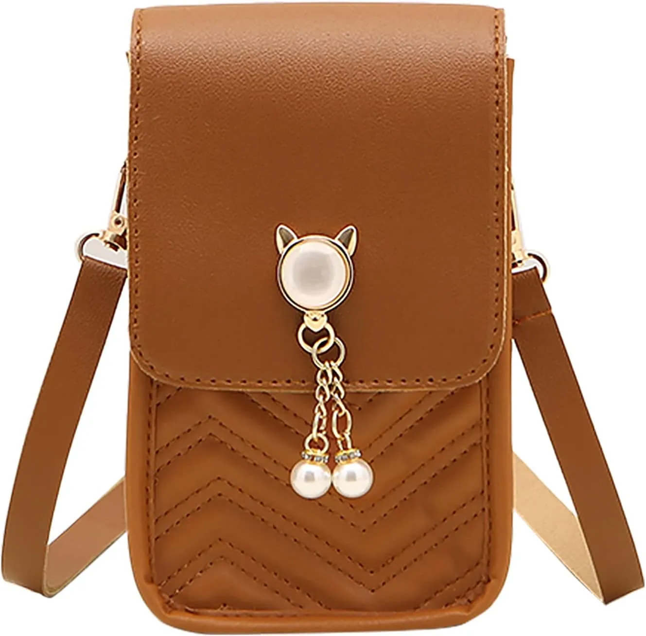 Shoulder Bag for Women Fashion Women Artificial Leather Solid Color Hasp Phone Bag Shoulder Messenger