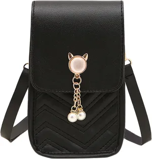 Shoulder Bag for Women Fashion Women Artificial Leather Solid Color Hasp Phone Bag Shoulder Messenger
