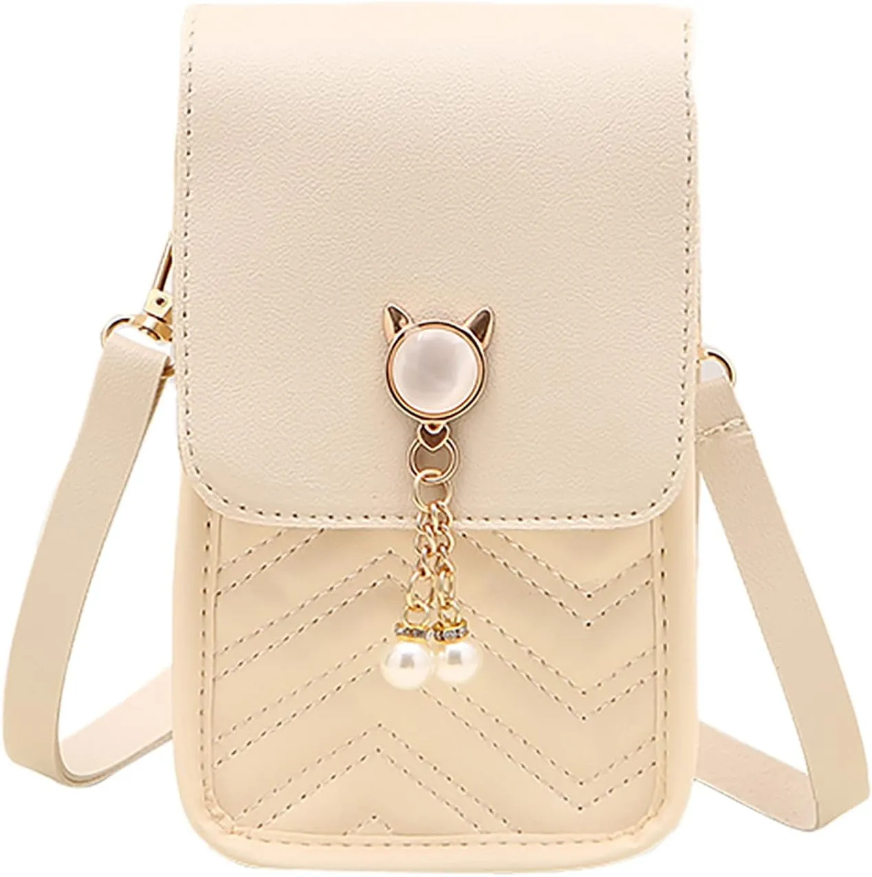 Shoulder Bag for Women Fashion Women Artificial Leather Solid Color Hasp Phone Bag Shoulder Messenger